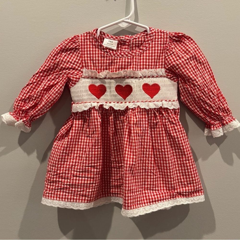 Smocked Valentine’s Day Girls Dress - Picture 2 of 6